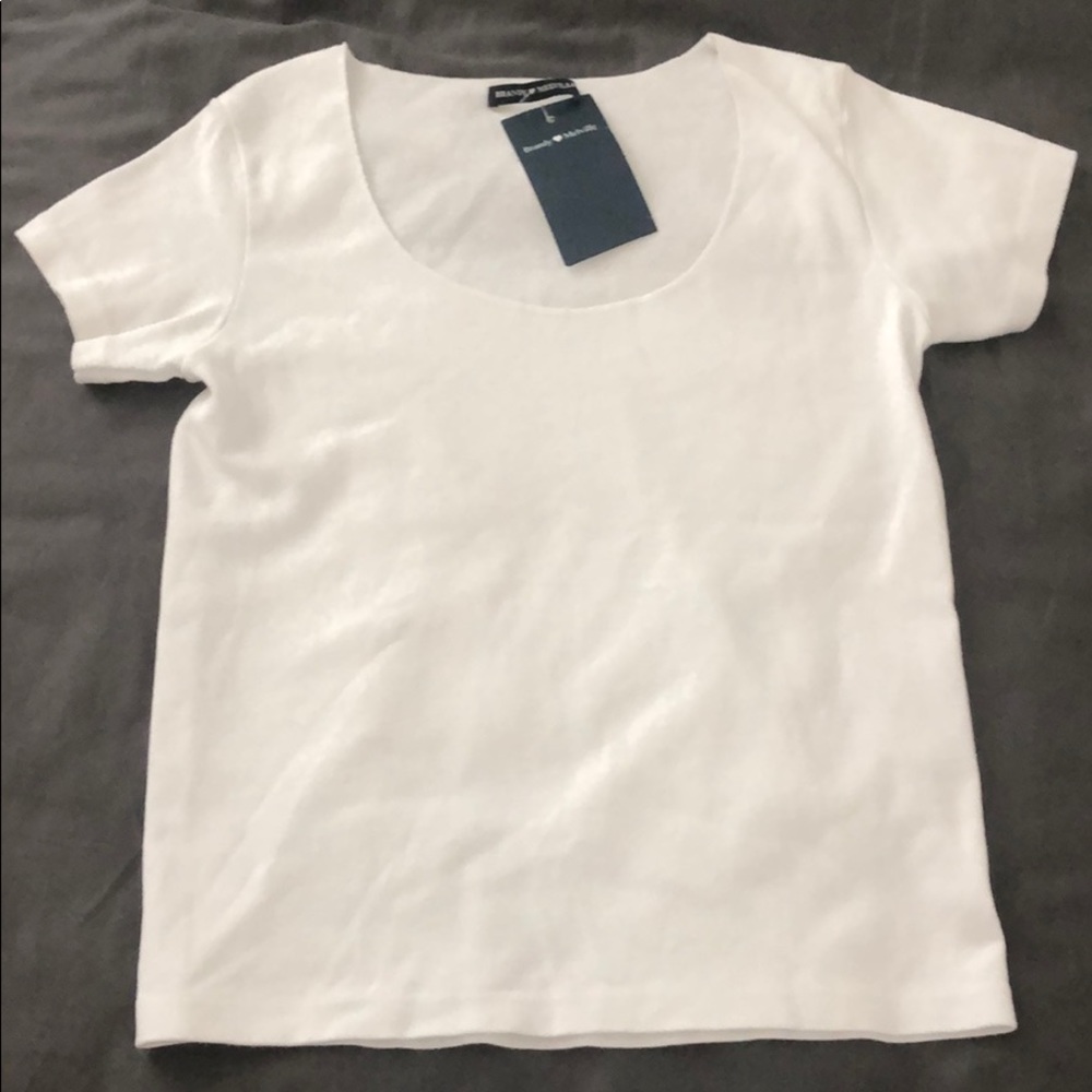Brandy Melville White Scoop Neck Top